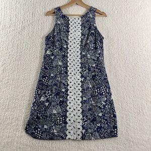 Lilly Pulitzer Target Womens Sleeveless Mini Dress Size 6 Blue White Fish Shelli